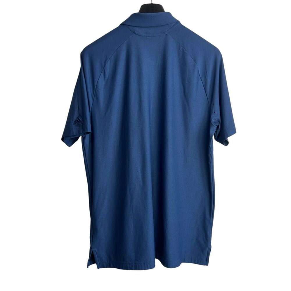 Adidas Golf Shirt Size Medium Blue PrimeGreen Performance Polo Shirt Sleeve - Picture 4 of 10